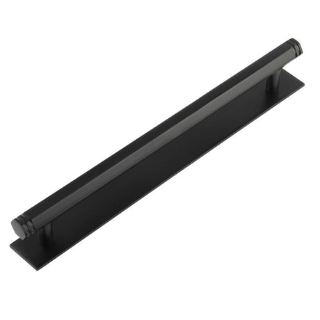 High quality image of Hoxton - Nile Cabinet Handles 224mm Ctrs Plain Backplate Black Sku. HOX-360MB-5060MB