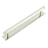 High quality image of Hoxton - Nile Cabinet Handles 224mm Ctrs Plain Backplate Polished Nickel Sku. HOX-360PN-5060PN