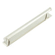 High quality image of Hoxton - Nile Cabinet Handles 224mm Ctrs Stepped Backplate Polished Nickel Sku. HOX-360PN-6060PN