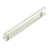 High quality image of Hoxton - Nile Cabinet Handles 224mm Ctrs Stepped Backplate Polished Nickel Sku. HOX-360PN-6060PN