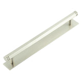 High quality image of Hoxton - Nile Cabinet Handles 224mm Ctrs Plain Backplate Satin Nickel Sku. HOX-360SN-5060SN