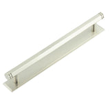 High quality image of Hoxton - Nile Cabinet Handles 224mm Ctrs Stepped Backplate Satin Nickel Sku. HOX-360SN-6060SN