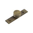 High quality image of Hoxton - Sturt Cupboard Knobs 40mm Stepped Antique Brass Sku. HOX-440AB-6090AB
