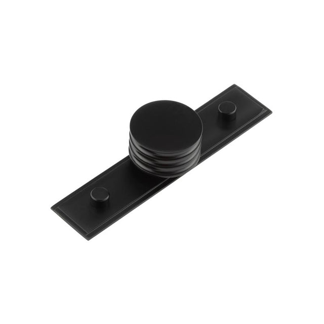 High quality image of Hoxton - Sturt Cupboard Knobs 40mm Stepped Matt Black Sku. HOX-440MB-6090MB