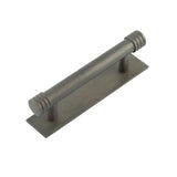High quality image of Hoxton - Sturt Cabinet Handles 96mm Ctrs Plain Backplate Dark Bronze Sku. HOX-450DB-5050DB