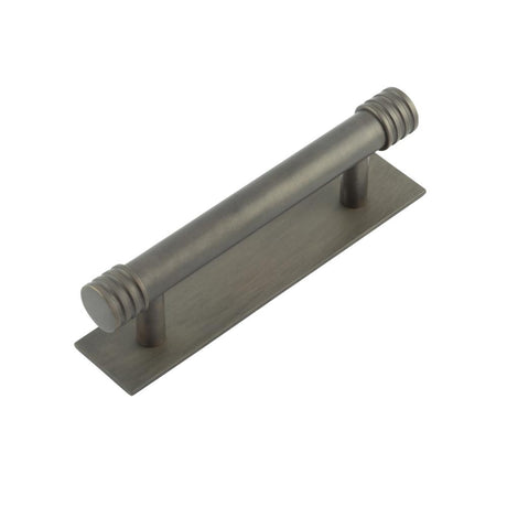 High quality image of Hoxton - Sturt Cabinet Handles 96mm Ctrs Plain Backplate Dark Bronze Sku. HOX-450DB-5050DB