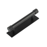 High quality image of Hoxton - Sturt Cabinet Handles 96mm Ctrs Plain Backplate Matt Black Sku. HOX-450MB-5050MB
