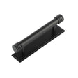 High quality image of Hoxton - Sturt Cabinet Handles 96mm Ctrs Stepped Backplate Matt Black Sku. HOX-450MB-6050MB