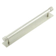 High quality image of Hoxton - Sturt Cabinet Handles 224mm Ctrs Plain Backplate Satin Nickel Sku. HOX-460SN-5060SN