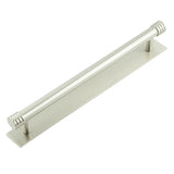 High quality image of Hoxton - Sturt Cabinet Handles 224mm Ctrs Plain Backplate Satin Nickel Sku. HOX-460SN-5060SN