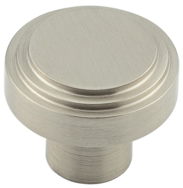 This is an image showing the Hoxton - Cropley SN 30mm Cupboard Knob Stepped available to order from Trade Door Handles in Kendal