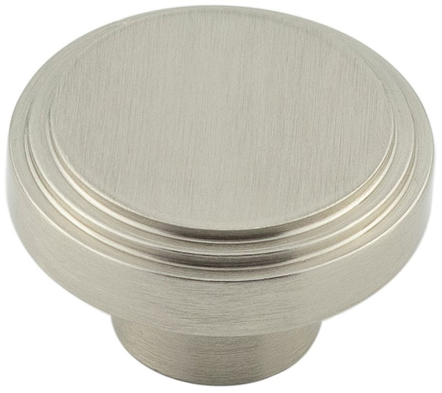 This is an image showing the Hoxton - Cropley SN 40mm Cupboard Knob Stepped available to order from Trade Door Handles in Kendal