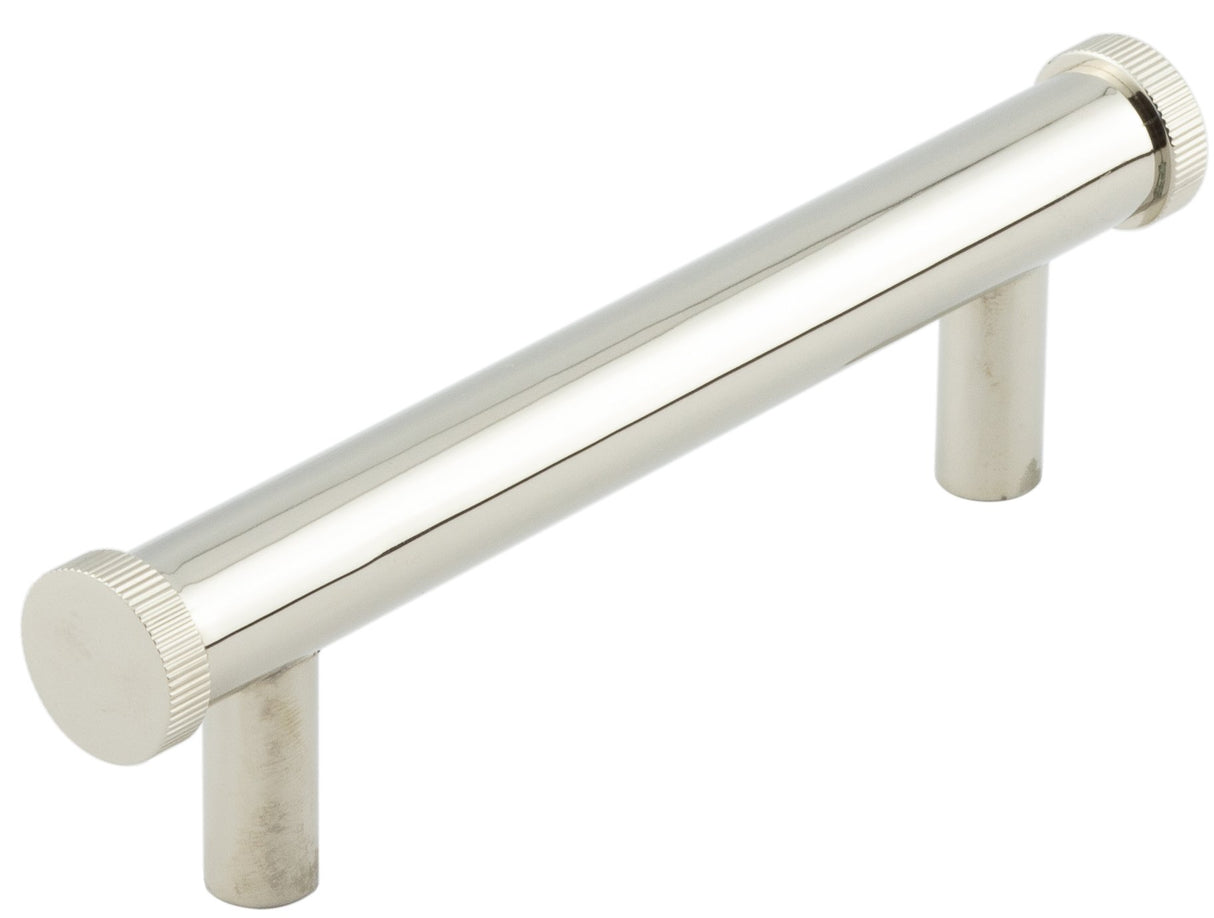 This is an image showing the Hoxton - Thaxted PN 96mm Line Knurled End Caps Cabinet handles available to order from Trade Door Handles in Kendal