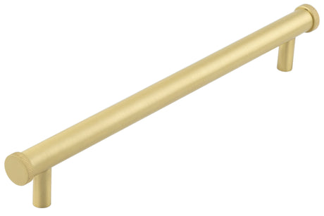 This is an image showing the Hoxton - Thaxted SB 224mm Line Knurled End Caps Cabinet handles available to order from Trade Door Handles in Kendal