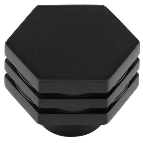 This is an image showing the Hoxton - Nile MB 30mm Hex Cupboard Knob With Step Details available to order from Trade Door Handles in Kendal