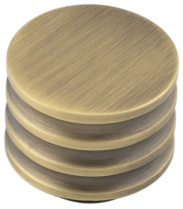 This is an image showing the Hoxton - Sturt AB 30mm Cupboard Knob Grooved available to order from Trade Door Handles in Kendal