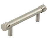 High quality image of Hoxton - Sturt Cabinet Handles 96mm Ctrs Satin Nickel Sku. HOX450SN