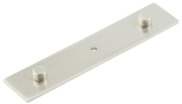 High quality image of Hoxton - Fanshaw Backplate for Cupboard Knobs 140x30mm Satin Nickel Sku. HOX5090SN