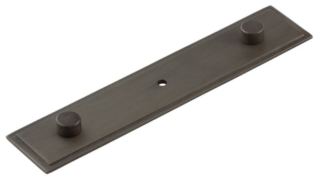 High quality image of Hoxton - Rushton Backplate for Cupboard Knobs 140x30mm Dark Bronze Sku. HOX6090DB