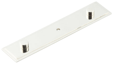 High quality image of Hoxton - Rushton Backplate for Cupboard Knobs 140x30mm Polished Nickel Sku. HOX6090PN
