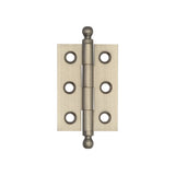 High quality image of Hoxton - Brass Finial Hinges 50x35mm Satin Nickel Sku. HOX800SN