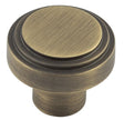 Frelan Hardware Cabinet Hardware Antique Brass / Cabinet Knobs / 30mm Dia. Hoxton - Cropley AB 30mm Cupboard Knob Stepped
