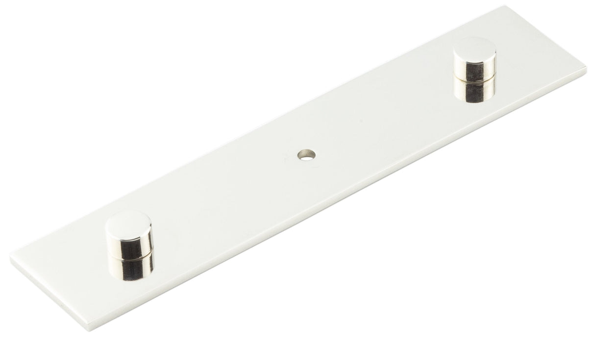 Frelan Hardware Cabinet Hardware Polished Nickel / Backplate for Cabinet Pull Handle / 140 x 30mm Hoxton - Fanshaw PN 140x30mm Backplate Concealed Screw Caps