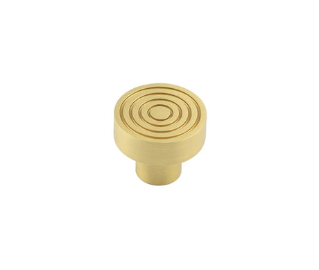 Frelan Hardware Cabinet Hardware Satin Brass / Cabinet Knobs / 30mm Dia. Hoxton - Murray SB 30mm Cupboard Knob Reeded