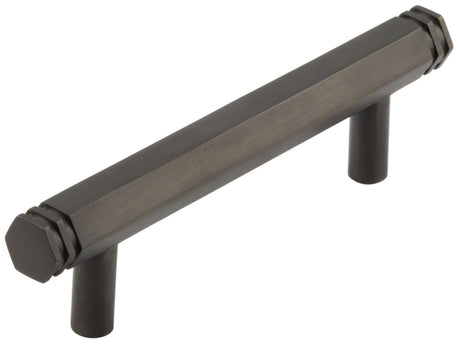 Frelan Hardware Cabinet Hardware Dark Bronze / Cabinet Pull Handles / 96mm c/c Hoxton - Nile DB 96mm Hex Cabinet Handle With End Step Detail