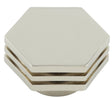 Frelan Hardware Cabinet Hardware Polished Nickel / Cabinet Knobs / 40mm Dia. Hoxton - Nile PN 40mm Hex Cupboard Knob With Step Detail