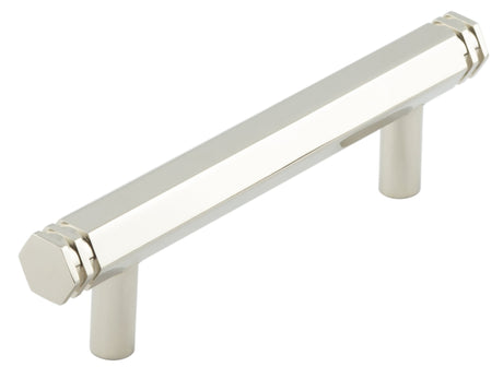Frelan Hardware Cabinet Hardware Polished Nickel / Cabinet Pull Handles / 96mm c/c Hoxton - Nile PN 96mm Hex Cabinet Handle With End Step Detail