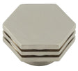Frelan Hardware Cabinet Hardware Satin Nickel / Cabinet Knobs / 40mm Dia. Hoxton - Nile SB 40mm Hex Cupboard Knob With Step Detail