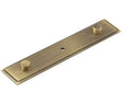 Frelan Hardware Cabinet Hardware Antique Brass / Backplate for Cabinet Pull Handle / 140 x 30mm Hoxton - Rushton AB 140x30mm Backplate With Concealed Screw Caps