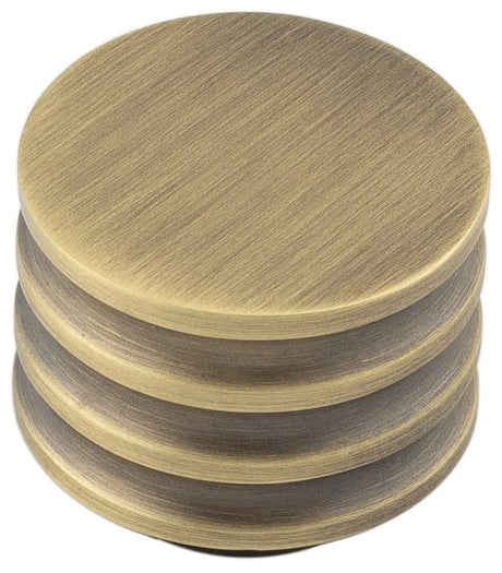 Frelan Hardware Cabinet Hardware Antique Brass / Cabinet Knobs / 30mm Dia. Hoxton - Sturt AB 30mm Cupboard Knob Grooved