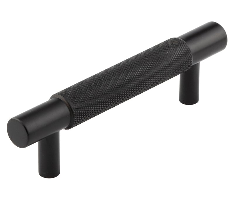 Frelan Hardware Cabinet Hardware Black / Cabinet Pull Handles / 96mm c/c Hoxton - Taplow MB 96mm Diamond Knurled Cabinet Handle