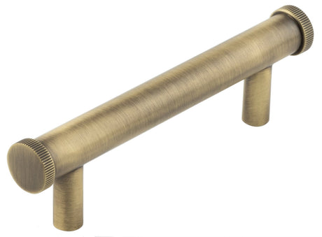 Frelan Hardware Cabinet Hardware Antique Brass / Cabinet Pull Handles / 96mm c/c Hoxton - Thaxted AB 96mm Line Knurled End Caps Cabinet handles