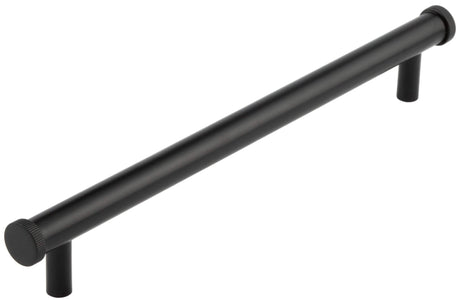 Frelan Hardware Cabinet Hardware Black / Cabinet Pull Handles / 224mm c/c Hoxton - Thaxted MB 224mm Line Knurled End Caps Cabinet handles