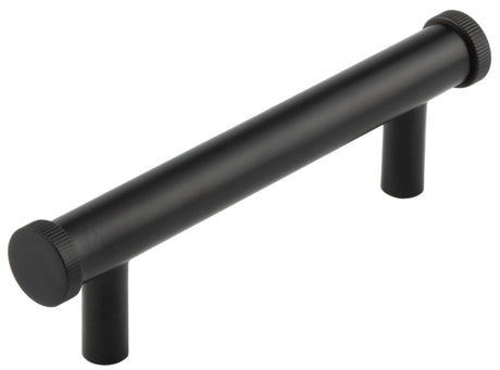 Frelan Hardware Cabinet Hardware Black / Cabinet Pull Handles / 96mm c/c Hoxton - Thaxted MB 96mm Line Knurled End Caps Cabinet handles
