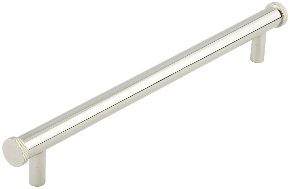 Frelan Hardware Cabinet Hardware Polished Nickel / Cabinet Pull Handles / 224mm c/c Hoxton - Thaxted PN 224mm Line Knurled End Caps Cabinet handles