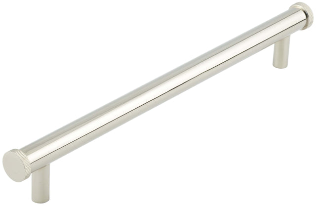 Frelan Hardware Cabinet Hardware Polished Nickel / Cabinet Pull Handles / 224mm c/c Hoxton - Thaxted PN 224mm Line Knurled End Caps Cabinet handles