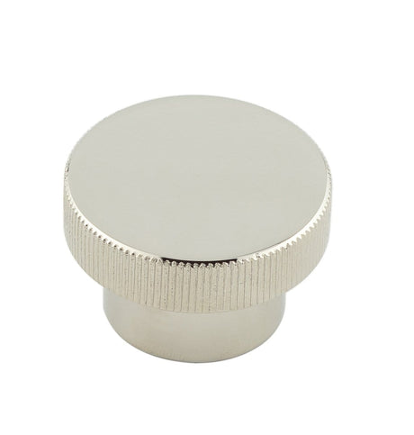 Frelan Hardware Cabinet Hardware Polished Nickel / Cabinet Knobs / 40mm Dia. Hoxton - Thaxted PN 40mm Line Knurled Cupboard Knob