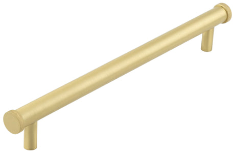 Frelan Hardware Cabinet Hardware Satin Brass / Cabinet Pull Handles / 224mm c/c Hoxton - Thaxted SB 224mm Line Knurled End Caps Cabinet handles