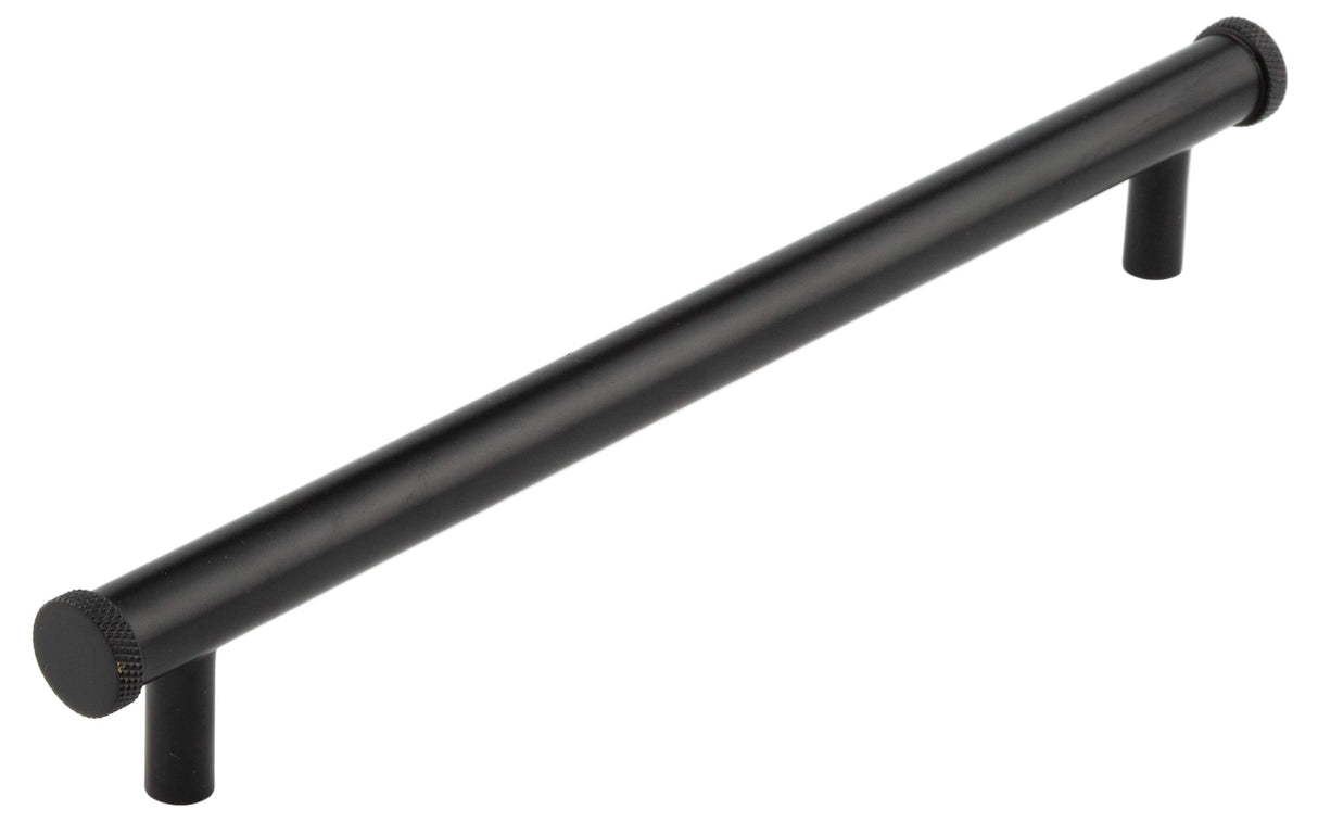 Frelan Hardware Cabinet Hardware Black / Cabinet Pull Handles / 224mm c/c Hoxton - Wenlock MB 224mm Diamond Knurled End Cap Cabinet Handle