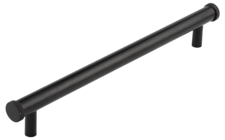 Frelan Hardware Cabinet Hardware Black / Cabinet Pull Handles / 224mm c/c Hoxton - Wenlock MB 224mm Diamond Knurled End Cap Cabinet Handle