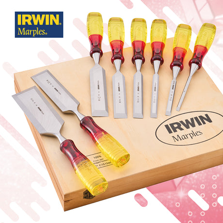 Irwin Marples MS500 8 Piece Chisel Set in Wooden Box