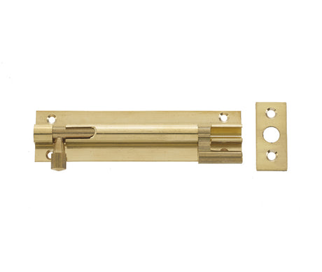 High quality image of Frelan - Jedo Brass Necked Barrel Bolts 75x25mm Polished Brass Sku. J1002BD