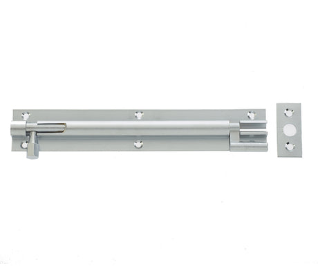 High quality image of Frelan - Jedo Brass Heavy Necked Barrel Bolts 200x38mm Satin Chrome Sku. J1002SC-8