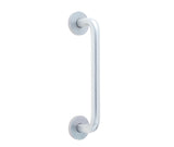 High quality image of Frelan - Aluminium 19mm D Shape Pull handle Rose Fixing SAA Finish 225x19mm Satin Anodised Aluminium Sku. J1055