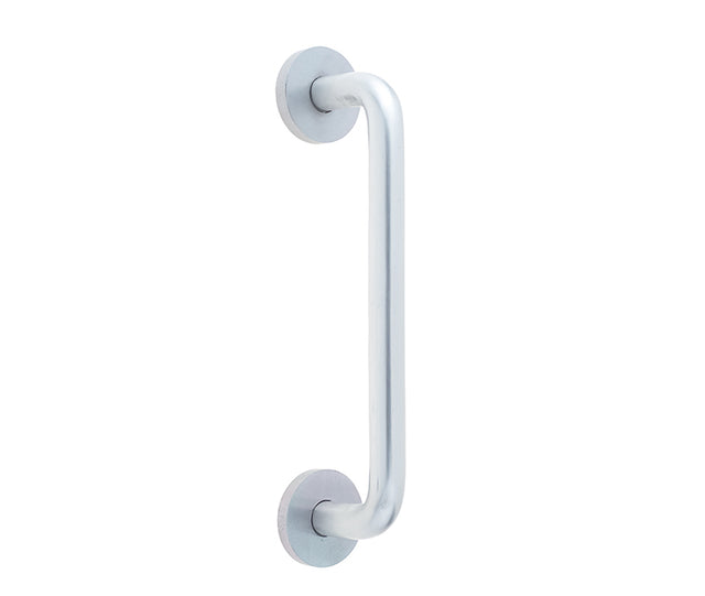 High quality image of Frelan - Aluminium 19mm D Shape Pull handle Rose Fixing SAA Finish 305x19mm Satin Anodised Aluminium Sku. J1057
