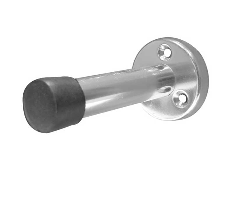 High quality image of Frelan - Aluminium Wall Mounted Doorstop 76mm Satin Anodised Aluminium Sku. J1280